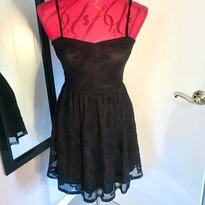 love, Fire Black Lace Dress